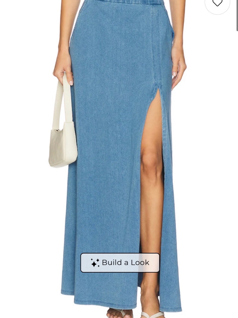NWT Susana Monaco Blue Denim Maxi Skirt with High Side Slit - Picture 2 of 8